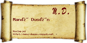 Manó Dusán névjegykártya